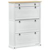 vidaXL Apavu skapis Corona Balts 99 x 32 x 138 cm Ciets priedes koks