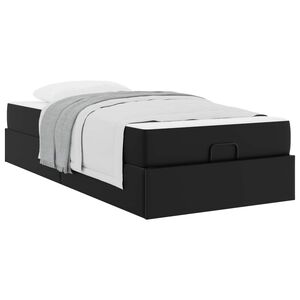 vidaXL Gultas rāmis ar matraci Cits 2 gab. Melna PVC