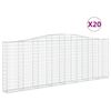 vidaXL arkveida gabiona grozi, 20gb., 400x30x140/160cm, cinkota dzelzs