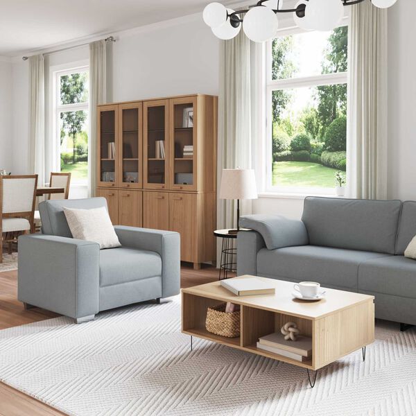 vidaXL Dīvāns 3 pcs Gai&scaron;i pelēks 219 x 80 x 82 cm