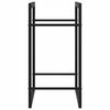 vidaXL malkas uzglabā&scaron;anas statīvs, matēti melns, 50x28x56 cm, tērauds