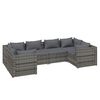 vidaXL 6-daļīgs dārza mēbeļu komplekts, matrači, PE rotangpalma