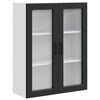 vidaXL Sienas stikla skapis PORTO Melna 80 x 31 x 100 cm