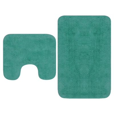 vidaXL vannasistabas paklāji, 2 gab., tirkīza krāsas audums