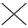vidaXL ēdamgalda kājas, 2 gab., X-veida, antracīta krāsā, 90x(72-73) cm, tērauds