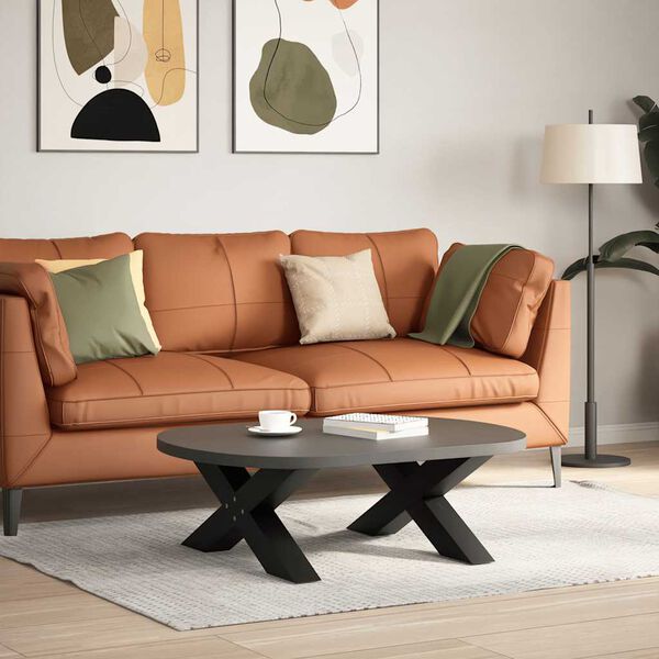 vidaXL kafijas galdiņa kājas, 2 gab., X-veida, melnas, 70x(30-31) cm, tērauds