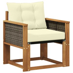 vidaXL Āra vidējā dīvāns Cietā akācijas koks Dabiska