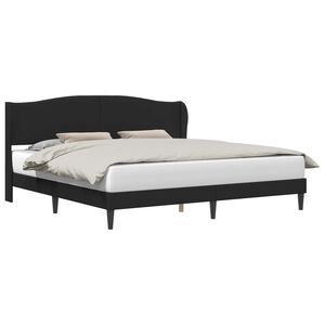 vidaXL Gultas rāmis ar galvas klāju Melns 180 x 200 cm Mākslīgā āda