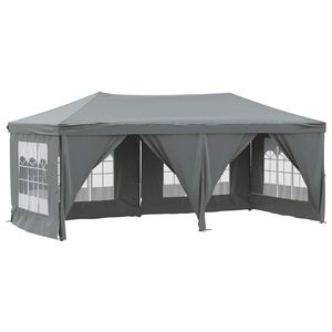 vidaXL saliekama nojume ar sienām, antracītpelēka, 3x6 m