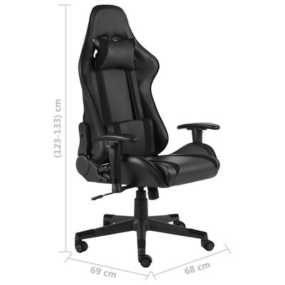 vidaXL datorspēļu krēsls, grozāms, melns, PVC
