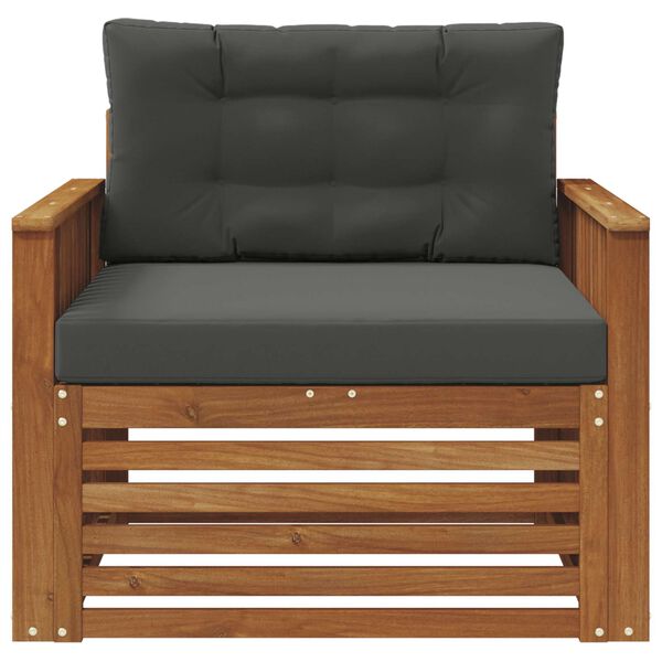 vidaXL Āra dīvānu komplekts Cieta akācijas koks un poliesters Dabiska