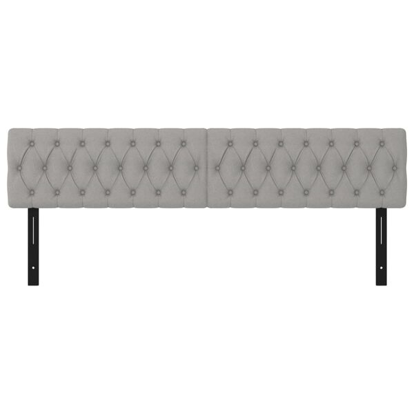 vidaXL gultas galvgaļi, 2 gab., 90x7x78/88 cm, gai&scaron;i pelēks audums