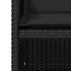 vidaXL 5-daļīgs dārza mēbeļu komplekts, matrači, melna PE rotangpalma