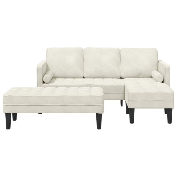 vidaXL Dīvānu komplekts ar spilvenu 2 pcs Krēmkrāsa Poliesters