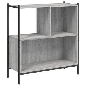 vidaXL grāmatplaukts, pelēka koka, 72x28x77,5 cm, inženierijas koks