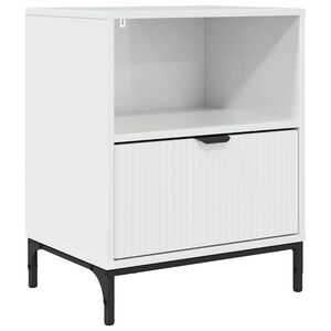 vidaXL Nakts skapītis Spīdīgi balta 49 x 36 x 61 cm Inženierijas koks
