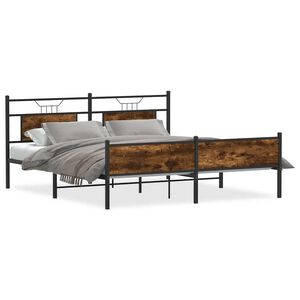 vidaXL gultas rāmis bez matrača, metāls, 160x200cm, ozolkoka imitācija