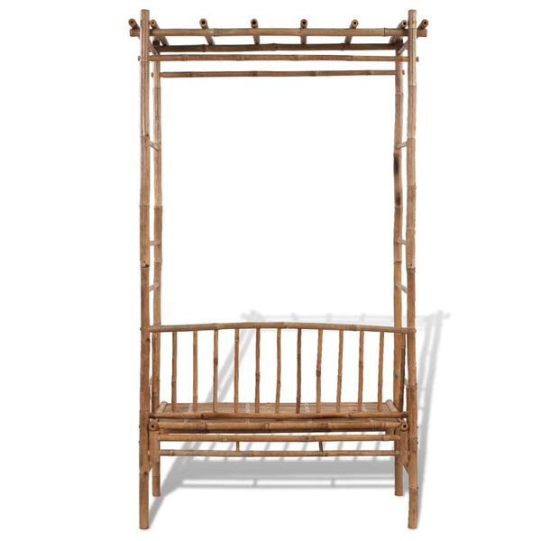 vidaXL dārza sols ar pergolu, 130 cm, bambuss
