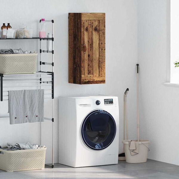 vidaXL Sienas skapis Vecs koks 34,5 x 34 x 90 cm Inženierijas koks