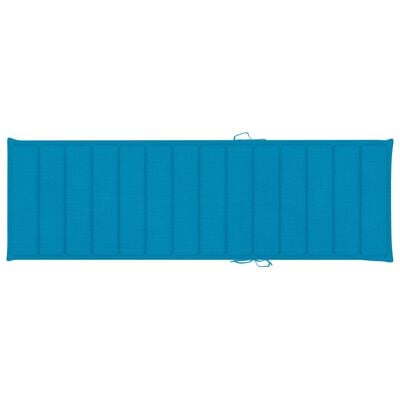 vidaXL sauļošanās zvilnis, zils matracis, impregnēta priede