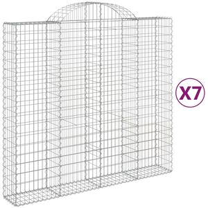 vidaXL arkveida gabiona grozi, 7 gb., 200x50x180/200cm, cinkota dzelzs