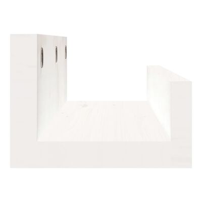 vidaXL sienas plaukti, 2 gab., balti, 50x12x9 cm, priedes masīvkoks