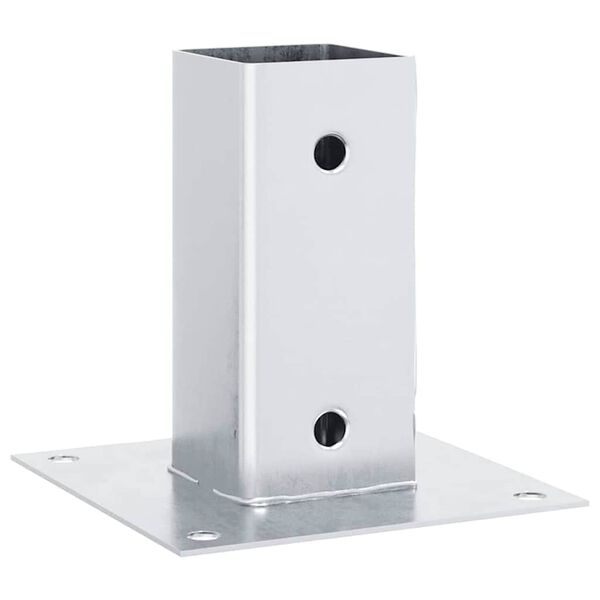 vidaXL Statu pamatnes Kvadrāts 4 gab Sudrabs 61x61 mm Cinkots tērauds