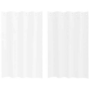 vidaXL Voile aizkaris ar aizkariem 2 pcs Balts 140 x 140 cm Poliesters