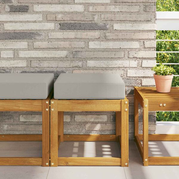 vidaXL Āra sēdvietu spilvens Pelēks 40 x 40 x 8 cm 100% poliesters