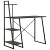 vidaXL rakstāmgalds ar plauktiem, melns, 102x50x117 cm