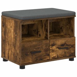 vidaXL Zāles sols ar spilvenu Dūmaka ozols 60 x 38 x 46 cm