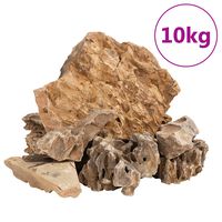 vidaXL pūķu akmeņi, 10 kg, brūni, 5-30 cm