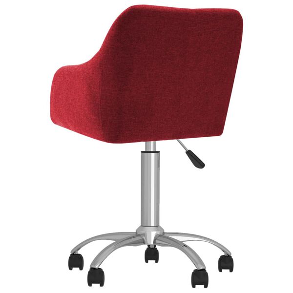 vidaXL grozāms virtuves krēsls, vīnsarkans audums