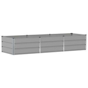 vidaXL Puķu kaste Gai&scaron;i pelēks 240 x 80 x 45 cm Tērauds