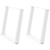 vidaXL ēdamgalda kājas, 2 gab., U-veida, baltas, 70x(72-73) cm, tērauds