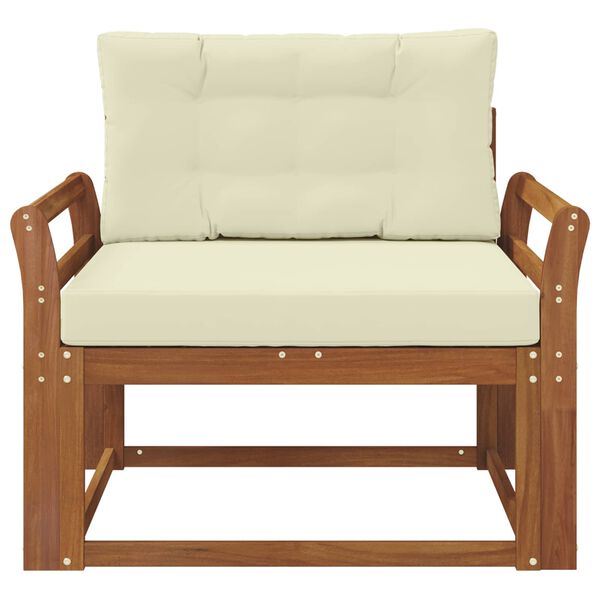 vidaXL Āra vidējā dīvāns Cietā akācijas koks Dabiska