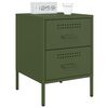 vidaXL naktsskapītis, olīvu zaļš, 36x39x50,5 cm, tērauds