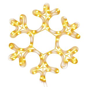 vidaXL Ziemassvētku figūra, sniegpārsla, 48 silti baltas LED, 27x27 cm