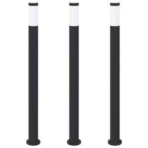 vidaXL stabveida gaismekļi, 3 gab., 110 cm, nerūsējo&scaron;ais tērauds, IP44