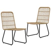 vidaXL dārza krēsli, 2 gab., PE rotangpalma, ozolkoka krāsa