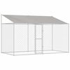 vidaXL Suņu būda ar jumtu Sudraba 400 x 200 x 256 cm Tērauds un PE