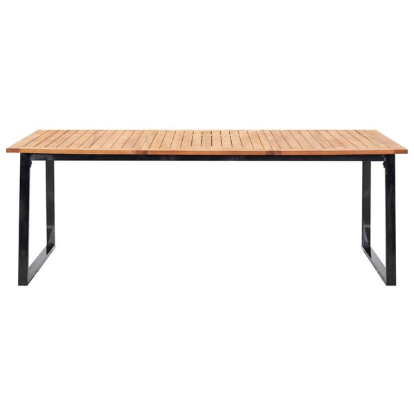 vidaXL 9-daļīgs dārza mēbeļu komplekts, PE, akācijas koks, melns