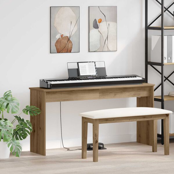vidaXL Klavieru statīvs Artisānā ozols 130 x 32 x 64 cm