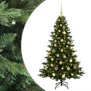 vidaXL Mākslīgā Ziemassvētku egle ar bumbiņu 120 cm 150 LED