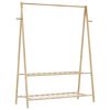 vidaXL drēbju plaukts ar plauktiem, 132x45,5x150,5 cm, bambuss