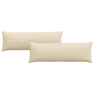 vidaXL Dīvāna spilveni 2 pcs Krēmkrāsa 120 x 40 cm audums
