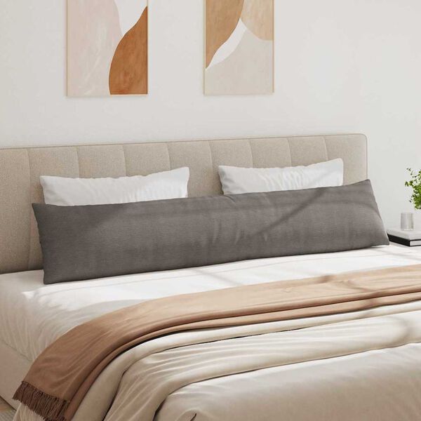 vidaXL Dīvāna spilveni 2 pcs Gai&scaron;i pelēks 200 x 40 cm Korduroja audums