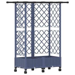 vidaXL Pacelta gulta ar treliem un jumtu Pelēka 124 x 40 x 127 cm PP