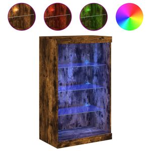 vidaXL kumode ar LED lampiņām, ozolkoka krāsa, 60,5x37x100 cm