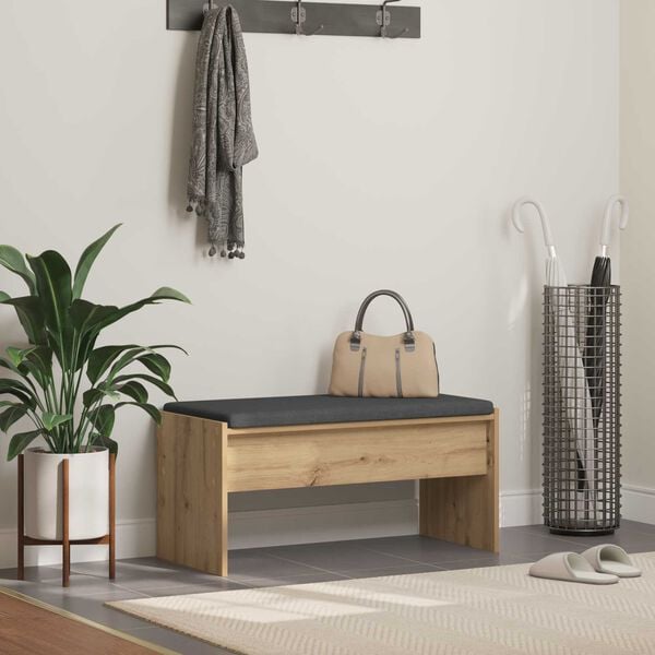 vidaXL Zāles sols ar spilvenu Artisānā ozols 83 x 38 x 40 cm